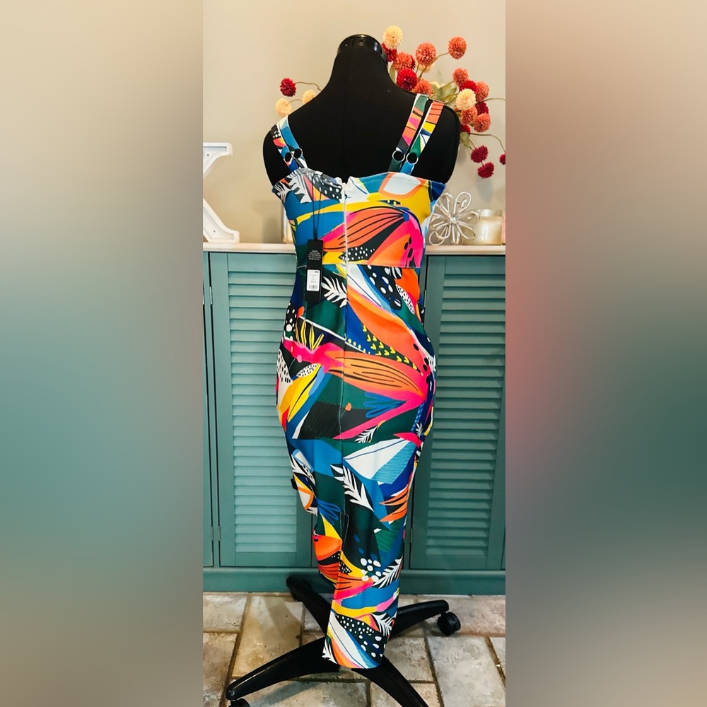 Fashion Nova Multicolor Abstract Dress